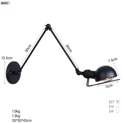 Artfan Antique Black Wall Lamp Vintage Industrial Sconce LED Applique Murale