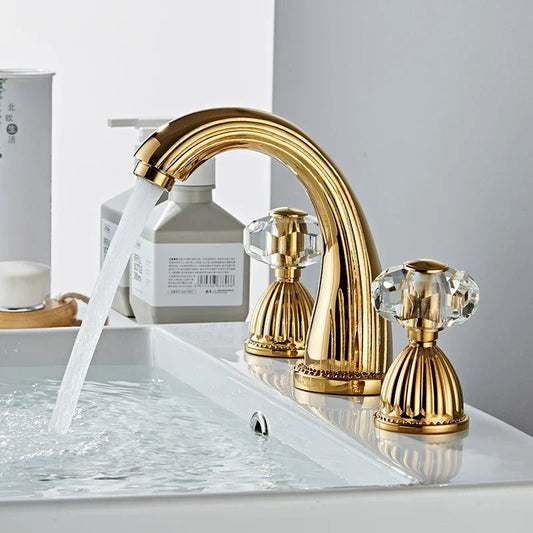 Artfan Antique Bronze Widespread Basin Faucet 3 Hole Mixer - Hot/Cold Water Tap