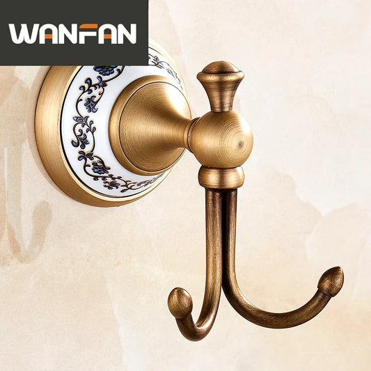 Artfan Antique Bronze Ceramic Robe Hook Wall Mounted Coat Hook Bathroom Accessories