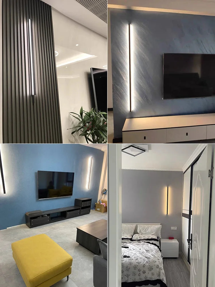 Artfan lighting Black LED Wall Lamp for Bedroom Living Room Aisle Sofa Background