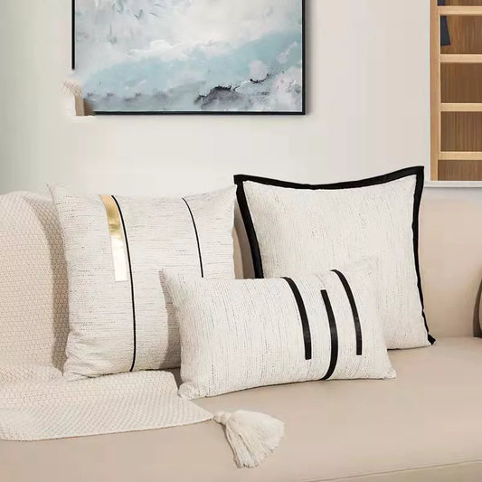 Artfan lighting Black Stripe Jaquard Cushion Cover for Home Decoration 45x45cm/30x50cm