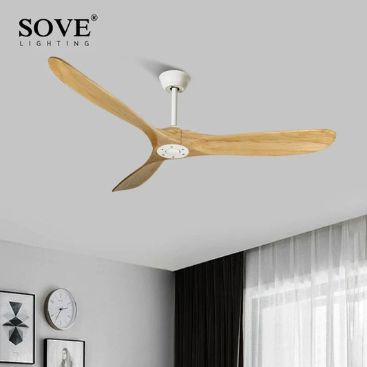 Artfan 60" Solid Wood DC Ceiling Fan with Remote Control