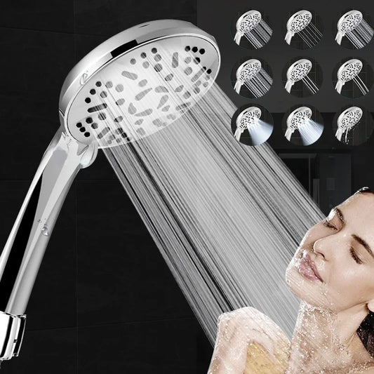 Artfan 9-Function Big Panel Handheld Shower Head - High Pressure Water Saving Massage