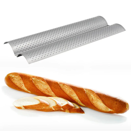 Artfan Wave Bread Pan for Baking French Baguettes - 4 Groove Non-Stick Cake Tray