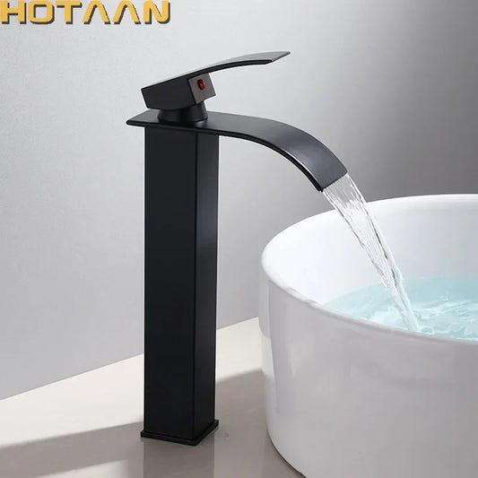 Artfan lighting Black Plated Brass Basin Faucet Single Lever Hot&Cold Mixer Tap