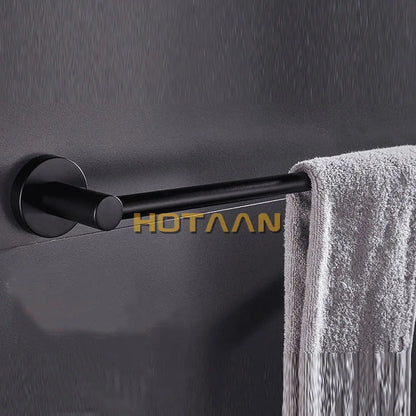 Artfan Matte Black Wall Mounted Towel Bar - Modern Bathroom Accessories Holder