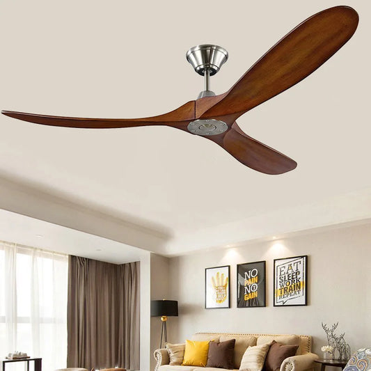 Artfan 60-Inch DC Industrial Vintage Wood Ceiling Fan with Remote - Retro Decorative Blower