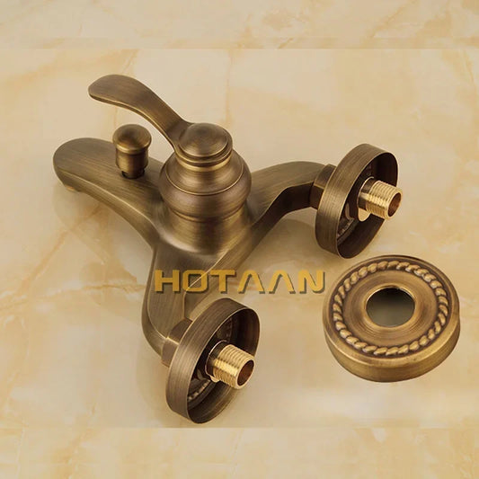 Artfan Antique Brass Hand Held Shower Head Kit for Bathroom Wall Mount