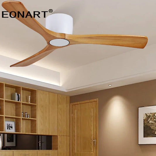 Artfan 48-Inch Wooden LED DC Ceiling Fan with Remote Control White Wood