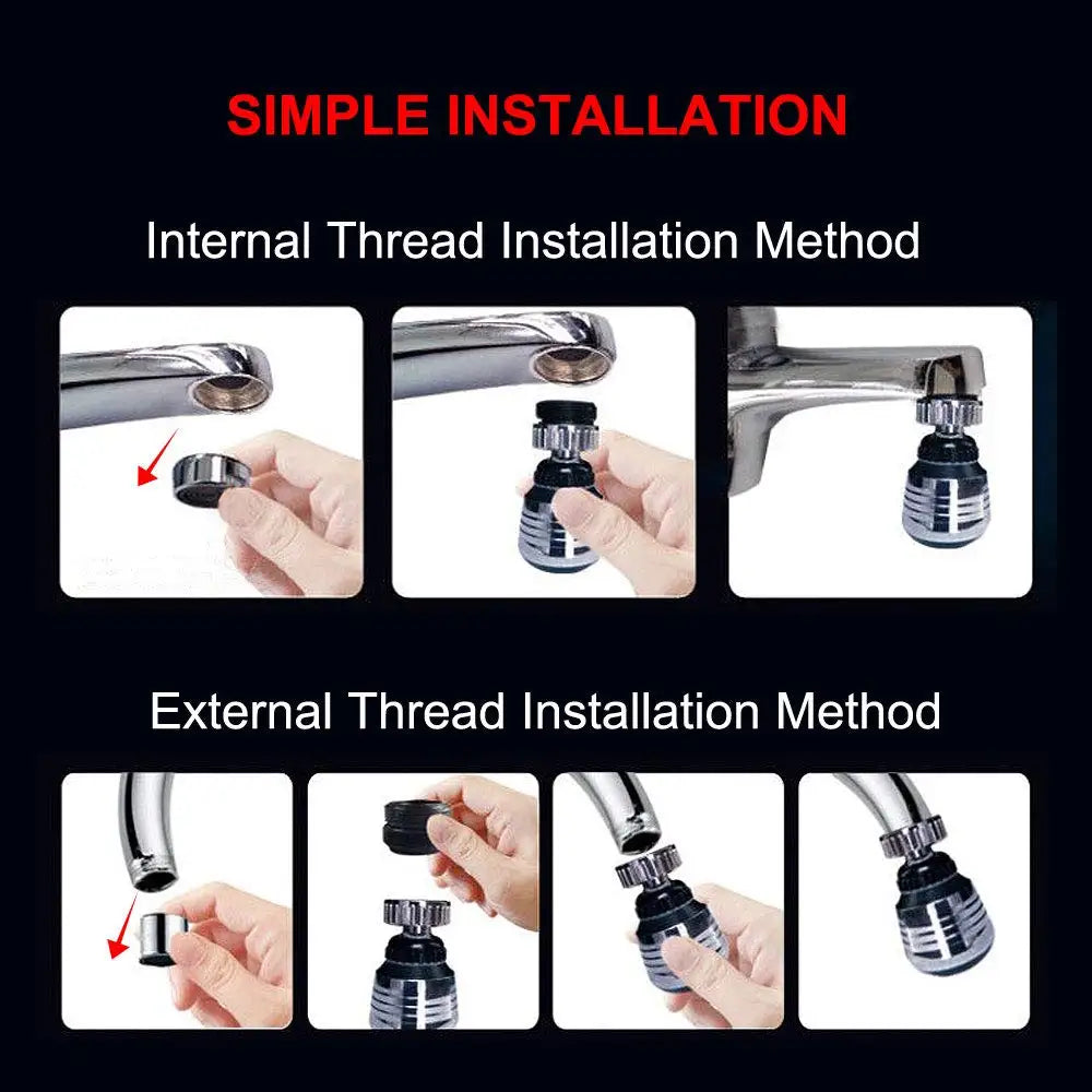 Artfan 2 Modes Kitchen Faucet Aerator Water Filter Nozzle - Adjustable & Water-saving