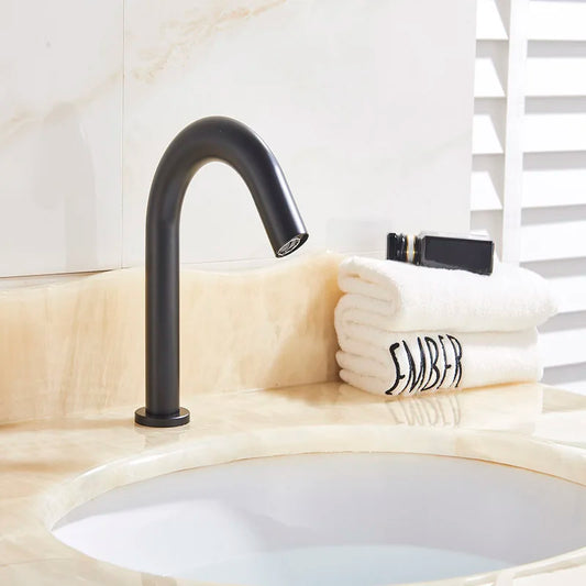 Artfan lighting Black Sensor Faucet Bathroom Sink Deck Mount Automatic Basin Faucet