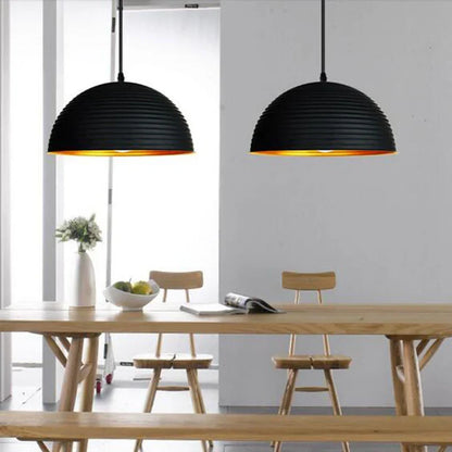 Artfan lighting Black Pot Cover Semicircle Retro Droplight for Bar Cafe Bedroom Restaurant