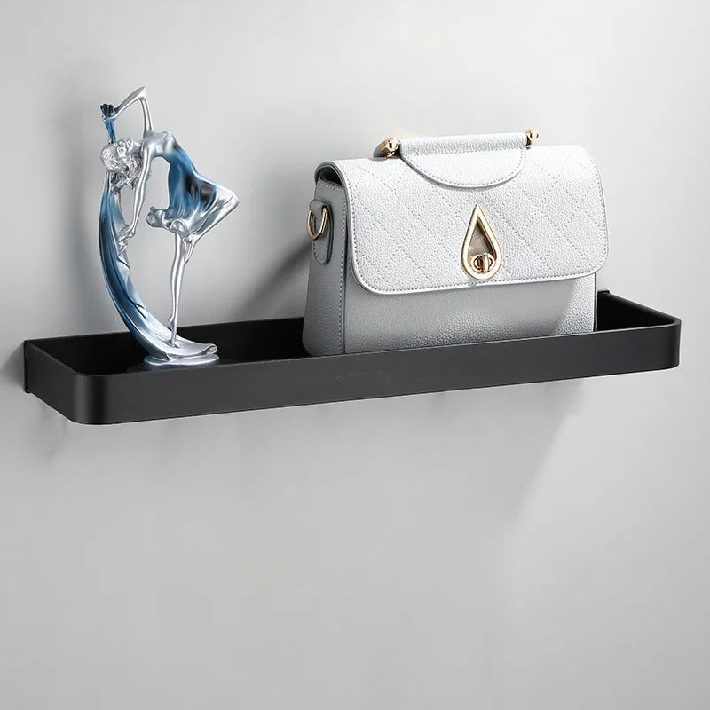 Artfan lighting Black Aluminum Bathroom Corner Shelf Wall Mounted Storage Holder