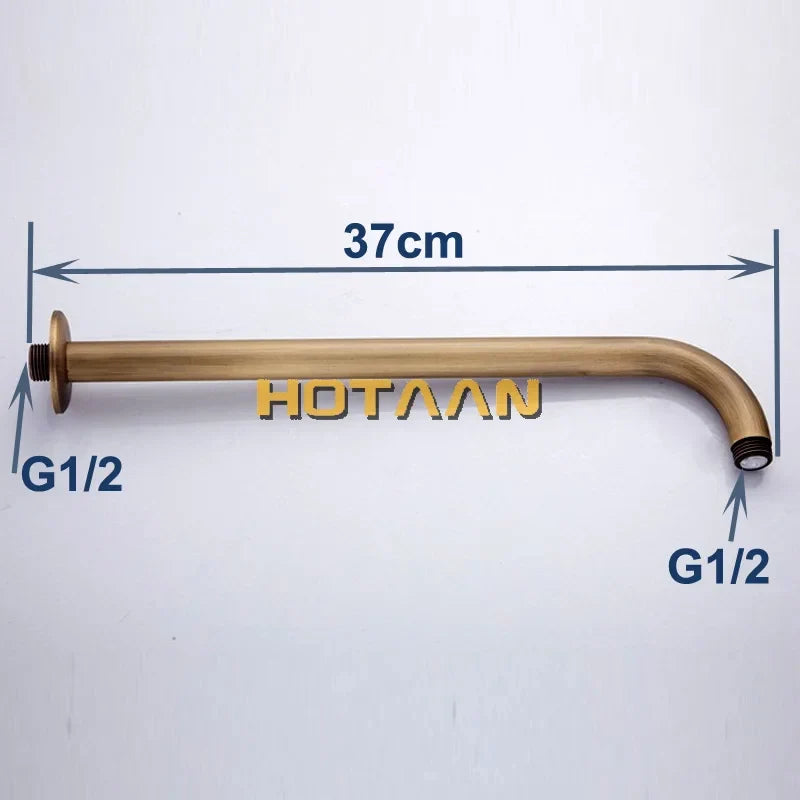 Antique Brass Finish Shower Arm – 37 cm Wall Mount