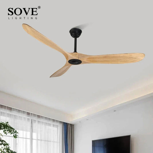 Artfan 60" Solid Wood DC Ceiling Fan with Remote Control