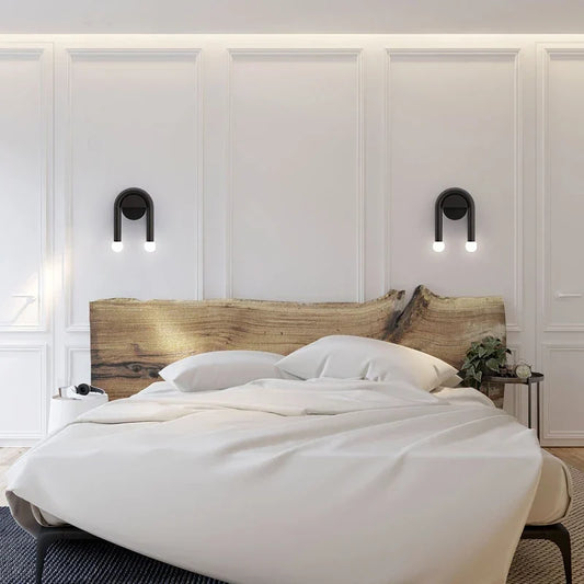 Artfan lighting Black LED Wall Lamp: Modern Nordic Indoor Sconces for Living Bedroom Bathroom