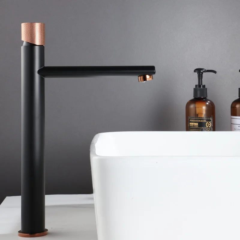 Artfan Brushed Gold Brass Basin Faucet - Cold & Hot Water Mixer Tap