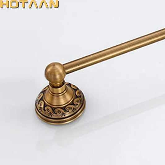 Artfan Antique Brass Towel Holder Single Bar 30-60cm, Solid Aluminium Towel Rack
