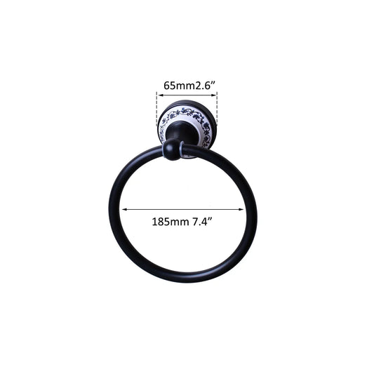 Artfan lighting Black Stainless Steel Bathroom Towel Ring - Wall Mounted Oil Rubbed Bronzen