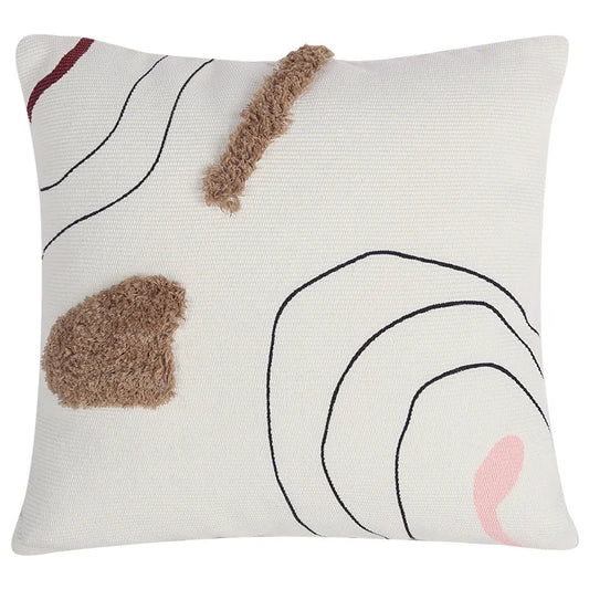 Artfan Abstract Line Colors Handmade Tufted Cushion Cover 45x45cm for Home Decor