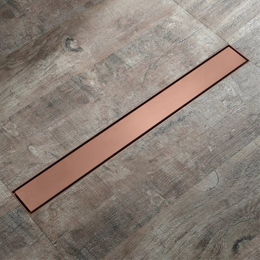 Artfan 60cm Rose Gold Bathroom Floor Drain Strainer, Deodorant Conceal Shower Drain