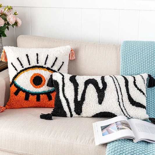 Artfan lighting Black Abstract Eye Pillow Cover for Home Decoration, 30x50cm/45x45cm