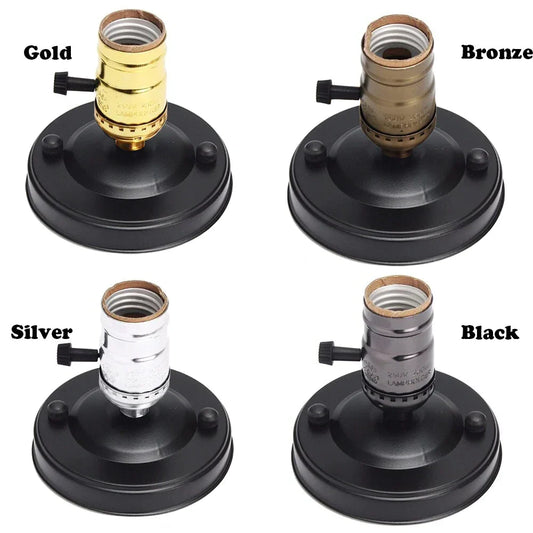 Artfan Aluminum Vintage Retro E27 Socket Holder with Switch for Edison Bulb