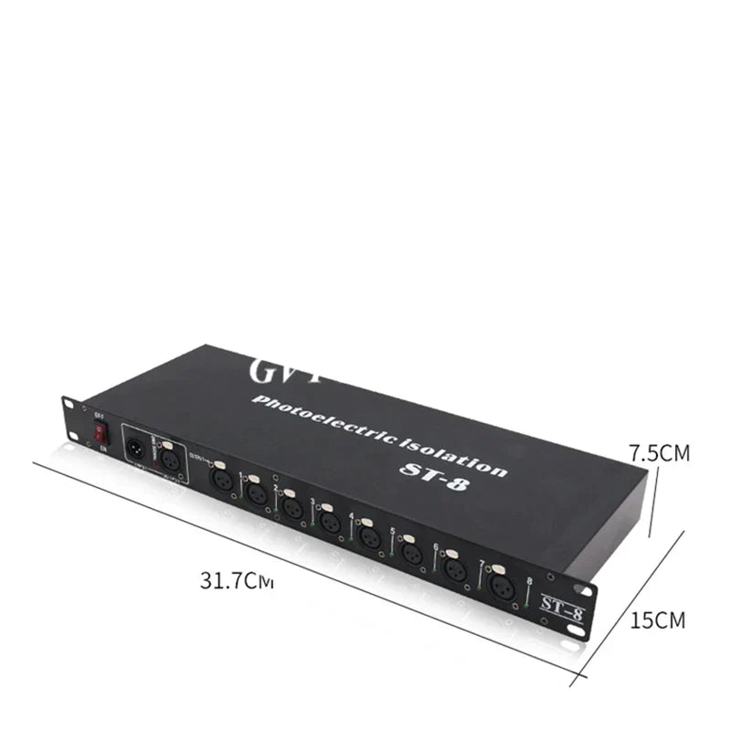 Artfan 8-Port DMX Signal Amplifier Splitter for LED Lights - Signal Repeater & Distributor