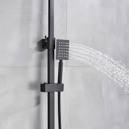 Artfan lighting Black Thermostatic Rain Shower Faucet Set for Wall Mounted Bathrooms