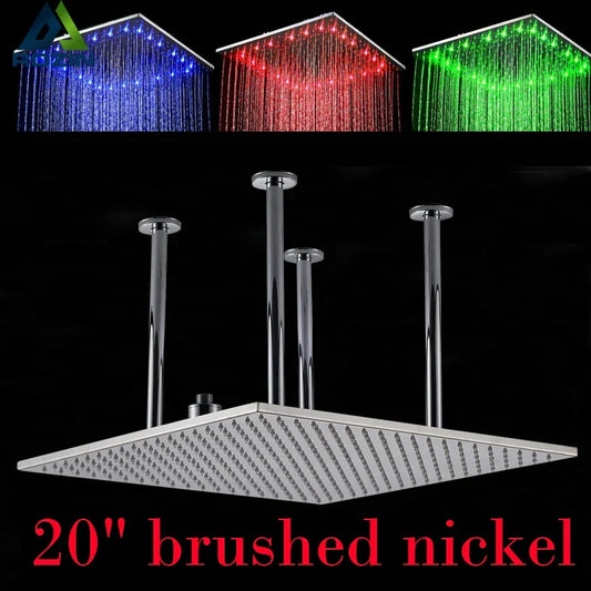 Artfan 20" LED Rainfall Shower Head in Chrome & Brushed Nickel
