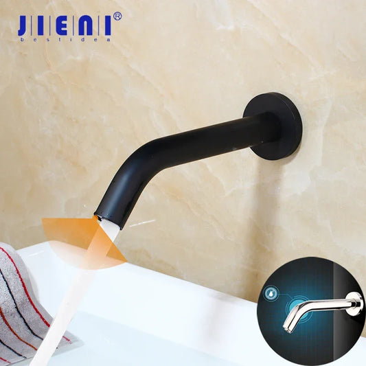 Artfan lighting Black Chrome Sensor Bathroom Sink Mixer Tap Faucet – Wall Mount Automatic Touch