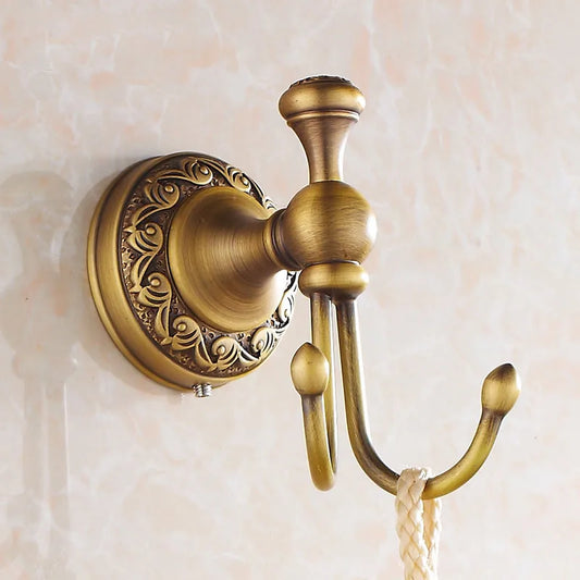 Artfan Antique Brass Towel Hooks Wall Rack Retro Home Deco