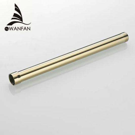 Artfan 12" Gold Solid Brass Shower Mounting Bracket Extension Tube Arm for Bathroom Shower