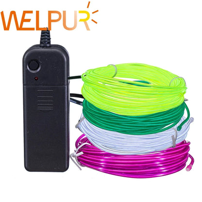 Artfan 3V Neon Light EL Wire Rope 1m/3m/5M Glow Strip LED Shoes Clothing Car