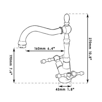 Artfan Antique Copper Brass Kitchen Swivel Faucet Mixer Tap