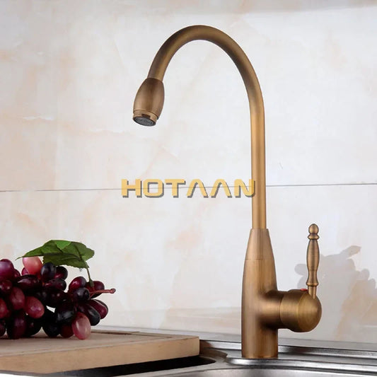 Artfan Antique Brass Swivel Basin Mixer Tap - Kitchen & Bathroom Faucet