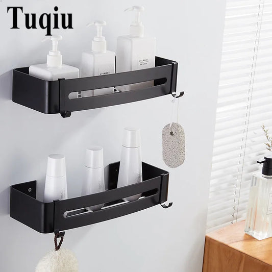 Artfan lighting Black Aluminum Wall Mounted Bathroom Corner Shelf for Bath and Kitchen Storage