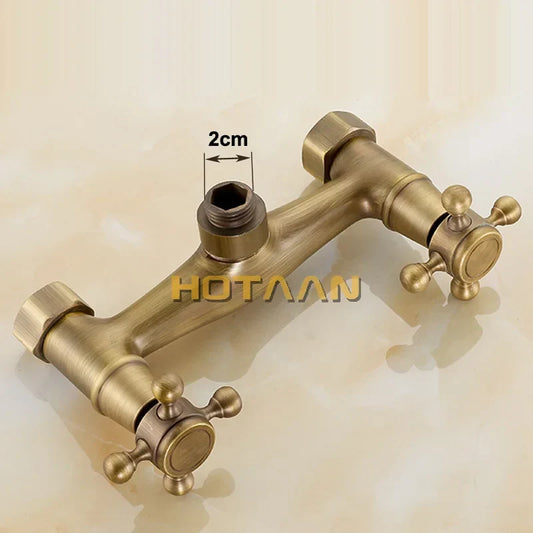 Artfan Antique Brass Hand Held Shower Kit - Wall Mounted Bathroom Shower Faucet