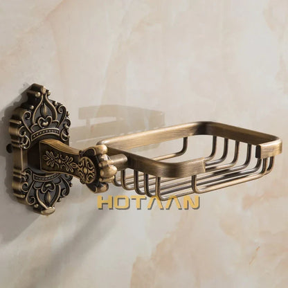 Artfan Antique Brass Wall Mount Soap Basket for Bathroom Essentials