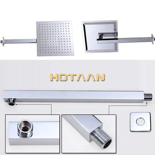 Artfan 12 Inch Stainless Steel Rain Shower Head with Arm - Water Saving Top Shower