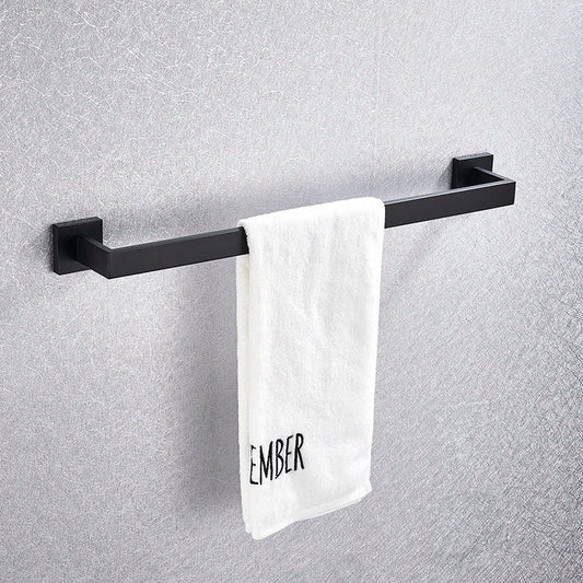 Artfan lighting Black Bathroom Accessories Set: Robe Hook, Towel Rail, Shelf, Paper Holder