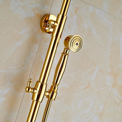 Artfan Golden Shower Mixer Taps with 8" Rainfall Shower Head and Handshower