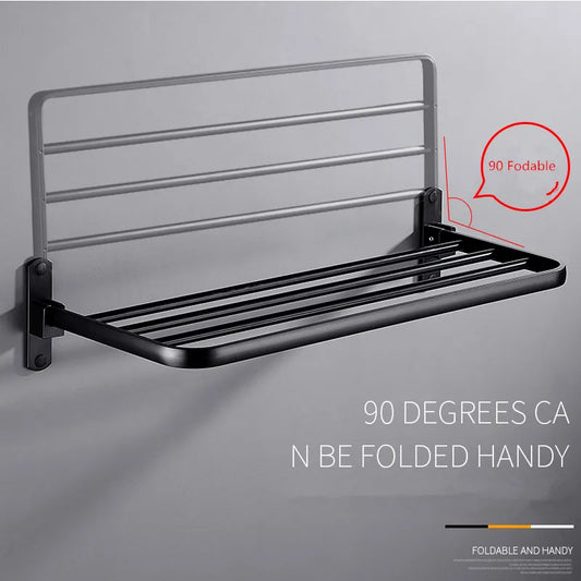 Artfan Aluminum Towel Rack: Movable Bath Holder, Black/White, 40/50/60 CM