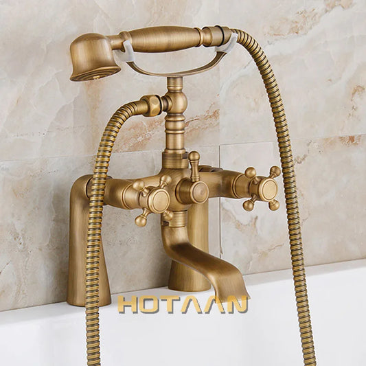 Artfan Antique Brass Hand Held Shower Head Kit for Bathroom Bath Tub Faucet