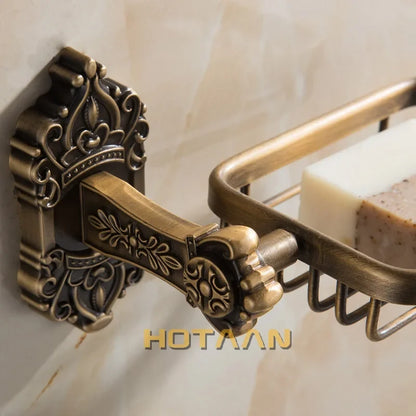 Artfan Antique Brass Wall Mount Soap Basket for Bathroom Essentials