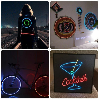 Artfan 3V Neon Light EL Wire Rope 1m/3m/5M Glow Strip LED Shoes Clothing Car