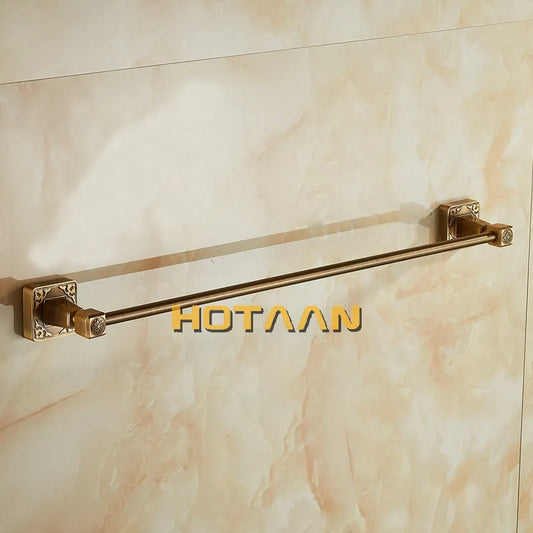 Artfan Antique Brass Single Towel Bar, Wall Mounted Bathroom Accessories
