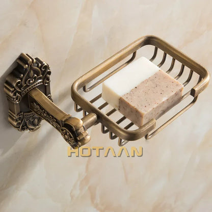 Artfan Antique Brass Wall Mount Soap Basket for Bathroom Essentials