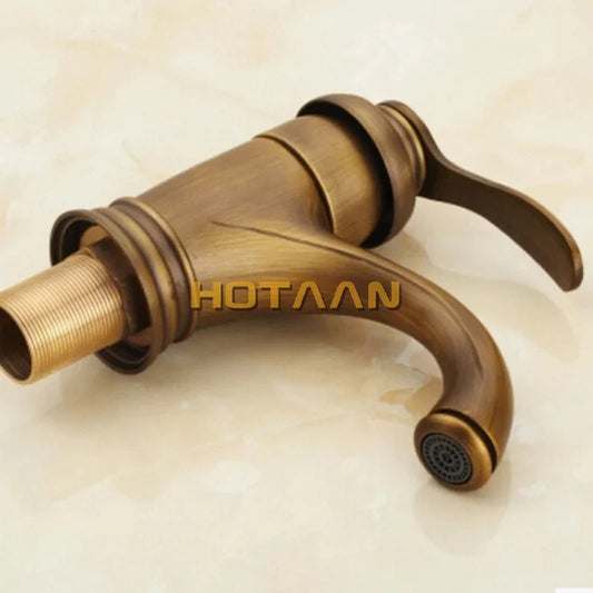Artfan 6" Antique Brass Basin Faucet Water Mixer Tap - YT-5065