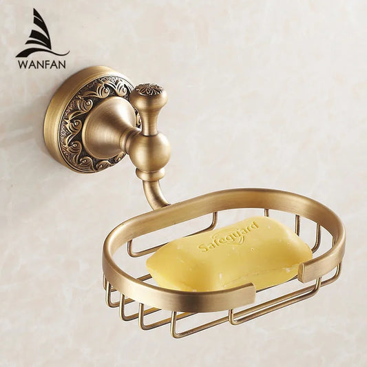 Artfan Antique Bronze Brass Crystal Soap Dish Basket Bathroom Accessories